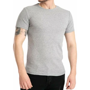 Erkek Pamuk+Likralı Düz Tişört