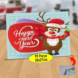 Sevecen Yeni Yıl Geyiği 99 Parça Puzzle Yapboz TABLO-1262-16678