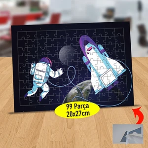 Galakside Uzay Mekiği ve Astronot 99 Parça Puzzle Yapboz Tablo-5b0