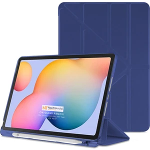 Nezih Case Samsung Galaxy Tab S6 Lite Uyumlu Origami Kalem Bölmeli Pu Deri Arkası Yumuşak Silikon Kılıf