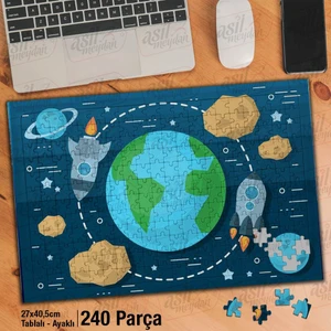 Asil Hobi Bilim - Araştırma -Dünya -Uzay -Gezegen Yapboz - Ayak Destekli Çerçeveli 240 Parça Puzzle