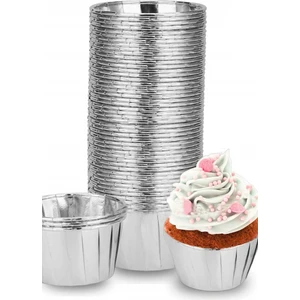 Trend Hediye Sepeti Dolphin Gümüş Muffin Kek Kapsülü Cupcake Kalıbı 25'li