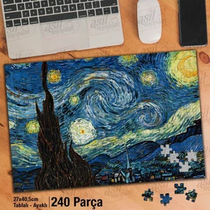 Asil Hobi Van Gogh Yıldızlı Geceler Yapboz - Ayak Destekli Çerçeveli 240 Parça Puzzle