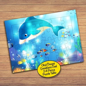 Denizaltı, Balina, Balık Çocuklara Özel Puzzle Yapboz TABLO-27422