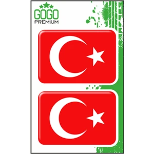 Seven Kardeşler  Türk Bayrağı 3 (4x6 Cm) Ikili Damla Etiket (De003)