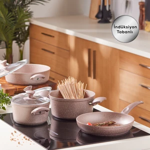 Biogranit Antik Rose New 7 Parça Tencere Seti