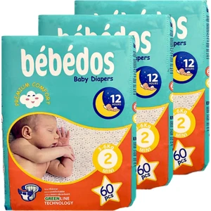 3'lü Ekonomik Paket Bebek Bezi 2 No Mini Boy 180'LI