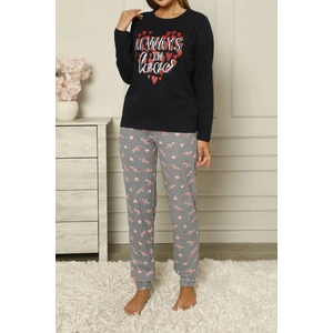 Lady Secret Siyah Kadın Pijama Takımı Pamuklu
