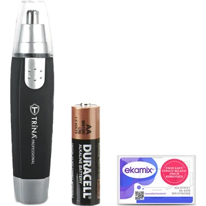 Kablosuz Burun ve Kulak Kılı Kesme Makinesi – Siyah Çelik Başlıklı, Duracell Pilli, Ergonomik Tasarım