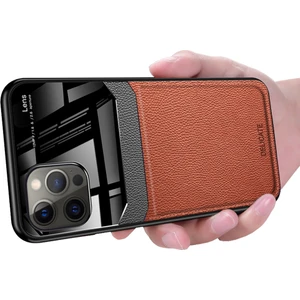 iPhone 12 Pro Max İçin İnce Tpu Bumper Cam Korumalı Kılıf Kahverengi (Yurt Dışından)