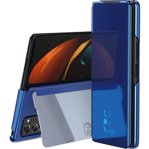 Samsung Galaxy Z Fold 2 5G İçin Pu Deri Standlı Kapaklı Kılıf Mavi (Yurt Dışından)