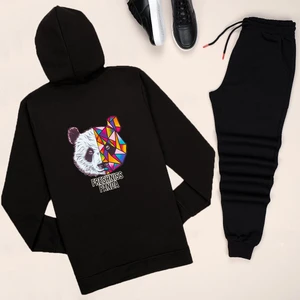 Kapşonlu Sırt Baskılı Panda Eşofman Takımı