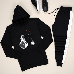 Siyah Uzay Esh Yanbeyaz Eşofman Takımı