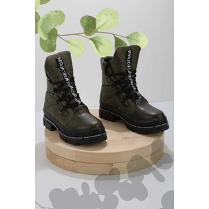 Haki Siyah Kadın Bot & Bootie K02578000909