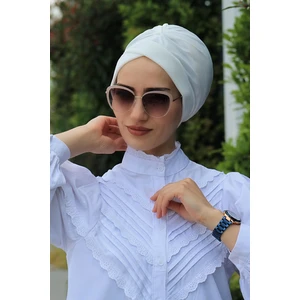 Amisos Bone Şal Çapraz Bone Ekru - Yeni Model Tesettür Giyim