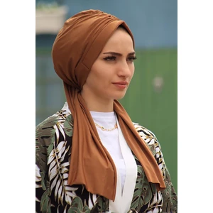 Amisos Bone Şal Tasarım Bone Caremel - Yeni Model Tesettür Giyim