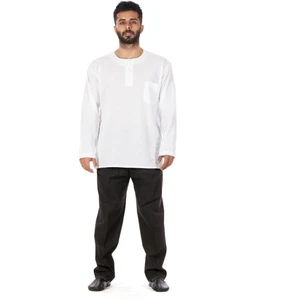 Keten Yarım Şalvar Pantolon Çınar Siyah - NO:5955