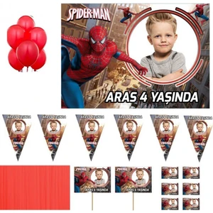 Hayaller Dükkanı Spiderman Örümcek Adam Doğum Günü Süsleri, Parti Süsleme Magnet Seti HDTS121