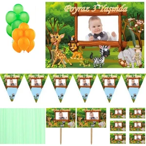 Hayaller Dükkanı Safari Sevimli Hayvanlar Doğum Günü Parti Seti
