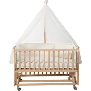 Baby Plus Doğal Ahşap Bebek Karyola 60X120 cm
