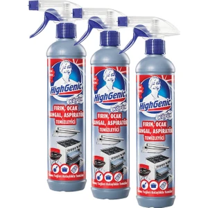 Highgenic Fırın Ocak Mangal Temizleyici 500 ml Köpük 3'lü