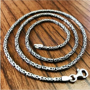 Gümüş Kral Zincir Yuvarlak Kral Model Kolye 925 Ayar