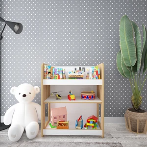 Minera Martı Ahşap Çok Amaçlı Montessori Kitaplık/Oyuncaklık Naturel