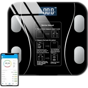 Elektronik Tartı Akıllı Bluetooth USB Şarj Edilebilir LCD Supsecale Dijital Ekran Ev Vücut Yağ Ölçeği