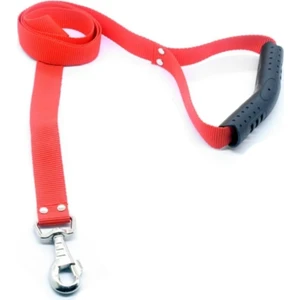 Kauçuk Saplı Köpek Gezdirme Tasması Kırmızı