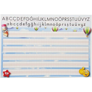 1. Sınıflar Için A4 Boyutunda Alfabe Yazı Çalışma Kartı 1 Paket 10'lu