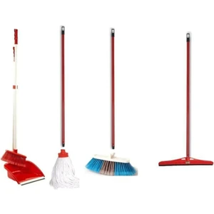 Emr Züccaciye Fırça + Süpürge + Çekpas + Saplı Faraş Mop Seti 4'lü