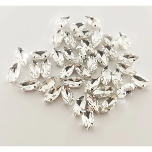 Yiğit Aksesuar 7X151.5 cm Mekik Kasalı Dikme Cam Taş 50 Adet Beyaz