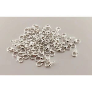 Yiğit Aksesuar 10 Adet Gümüş Renk Metal 502 Papağan Kilit-Kapama 12X6MM