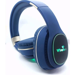 Z4BT Bluetooth 5.0 Wireless Kablosuz Mikrofonlu Kulaküstü Kulaklık LED Işıklı Mavi Genç Spor