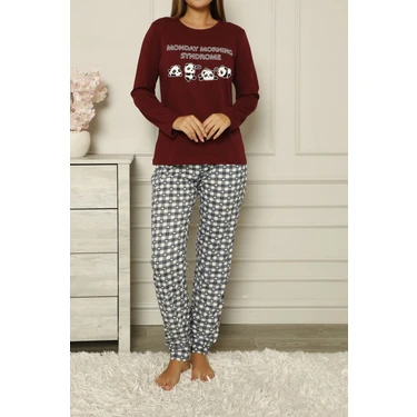 Lady Secret Bordo Kadın Pijama Takımı