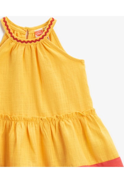 Koton Kız Bebek Renk Bloklu Elbise Pamuklu