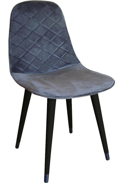 Netaks Ergonomik Metal Ayaklı Dikişli Sandalye Antrasit Renk 4 Adet