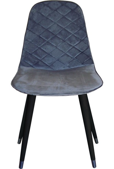 Netaks Ergonomik Metal Ayaklı Dikişli Sandalye Antrasit Renk 4 Adet