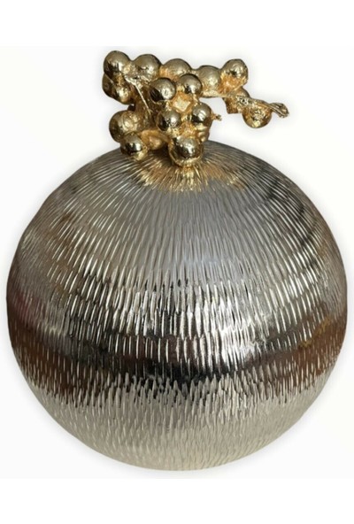 Arem Dekor Aksesuar Üzümlü Gümüş Dekoratif Top