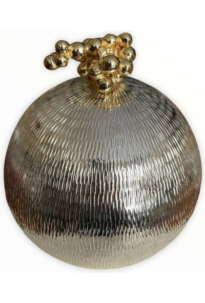 Arem Dekor Aksesuar Üzümlü Gümüş Dekoratif Top