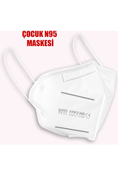 NNN-3 N95 / Ffp2 Çocuk Maskesi (50 Adet) Beyaz Full Ultrasonic