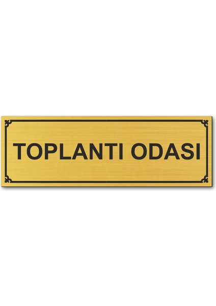 Toplantı Odası Kapı Yönlendirme Levhası 15 cm x 5 cm Altın Renkli Rezopal Levha