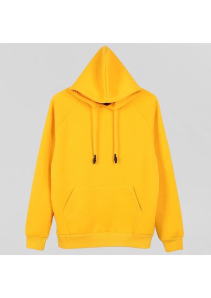 Oversize Kapüşonlu Pamuk 4 Iplik Içi Komple Pamuk Tam Kışlık Kalın Erkek Sweatshirt