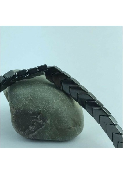 Doğaltaş Unisex Gri Hermes Hematit Ok Bileklik