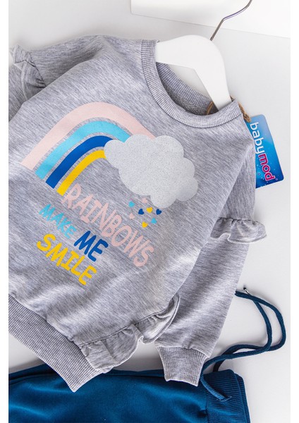 Gökkuşağı Desenli Kız Çocuk Eşofman Takımı fırsatları