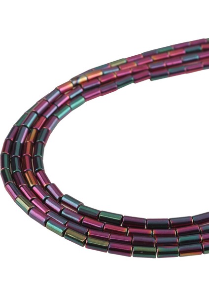 3x5 mm Silindir Renkli Hematit Taşı Dizi - DZ4321-R