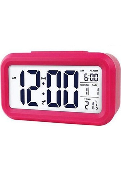 Sıcaklık Tipi Tembel Erteleme Alarmı Arkadan Aydınlatmalı Elektronik Saat - Kırmızı Gül (Yurt Dışından)