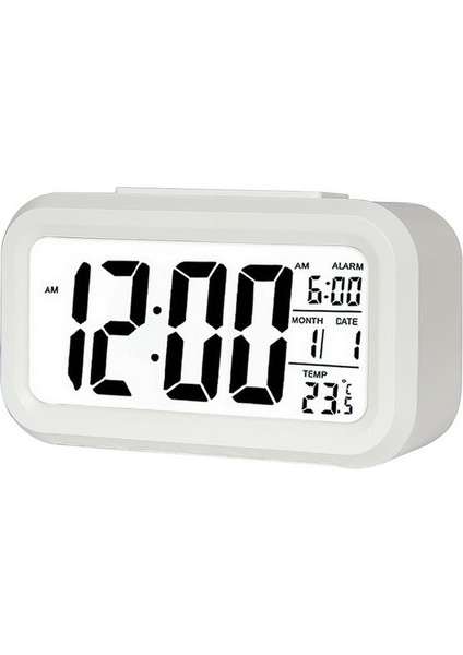 Sıcaklık Tipi Tembel Erteleme Alarmı Arkadan Aydınlatmalı Elektronik Saat - Beyaz (Yurt Dışından)