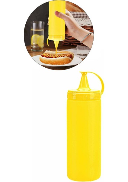Plastik Kolay Kullanım Mayonez Sos Şişesi Sızdırmaz Sıvı Yağlık Şişe 400 ml.