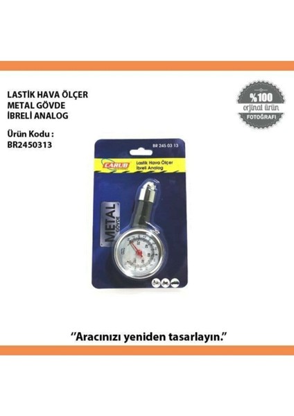 Lastik Hava Ölçer Metal Gövde Ibreli Analog